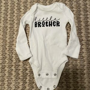 Newborn Carter’s little brother onesie